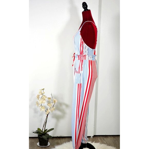 Echo Sleepwear Women's Striped Red & Blue Sleeveless Pajama Set Size Small 2279 - Picture 5 of 10